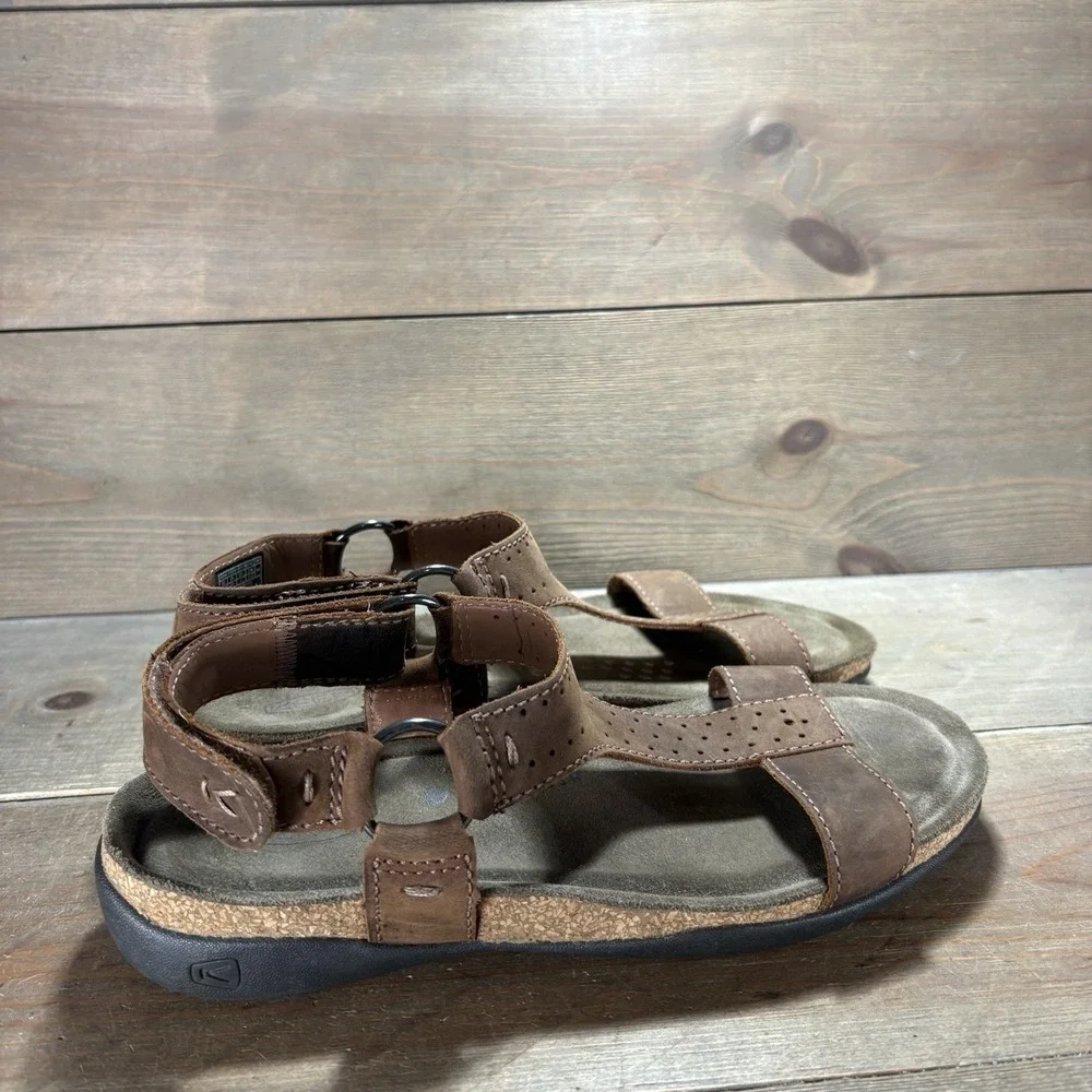 keen kaci ana womens size 6.5 shoes brown leather t strap comfort sandals